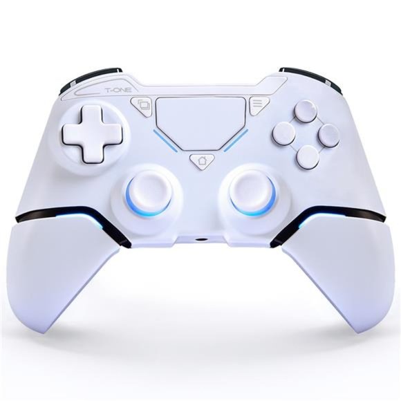 PS-4 Controller Wireless With Joystick & LED Light with Dual Vibration (White) - Picture 1 of 7